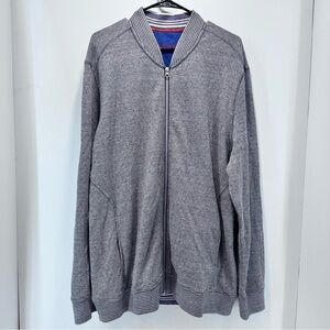 Robert Graham Full‎ Zip Sweater Jacket Mens 3XL Classic Fit Striped Cotton Modal